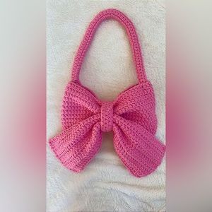 Crochet coquette bow purse handmade